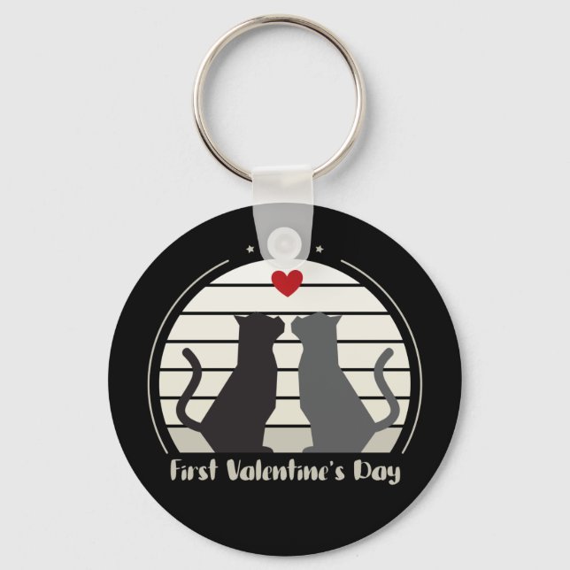 First Valentine Day  Keychain (Front)