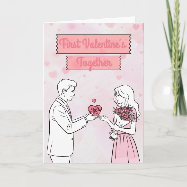 First Valentine’s Day Together Personalized Greeti Card (Front)