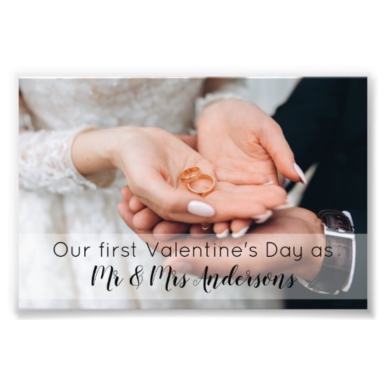 First Valentine's Day as Mr & Mrs Photo Print