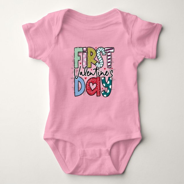 First Valentine's Day  Baby Bodysuit (Front)
