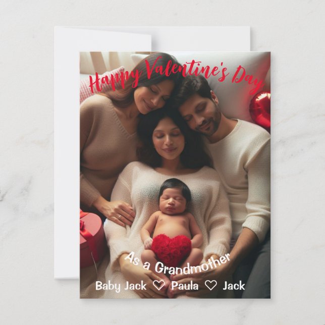 First Valentines Day Grandmother | Custom Photo  (Front)