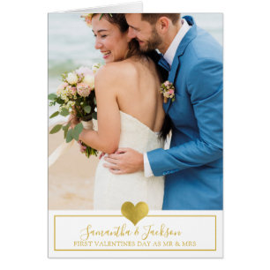 First Valentine's Day Married 3 Photo Cards