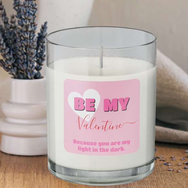 First Valentine's Day Modern Pink And White Heart Scented Candle (First Valentine's Day Modern Pink And White Heart Scented Candle)