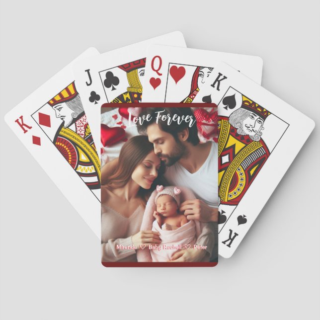 First Valentines Day Together | Custom Photo  Poker Cards (Back)
