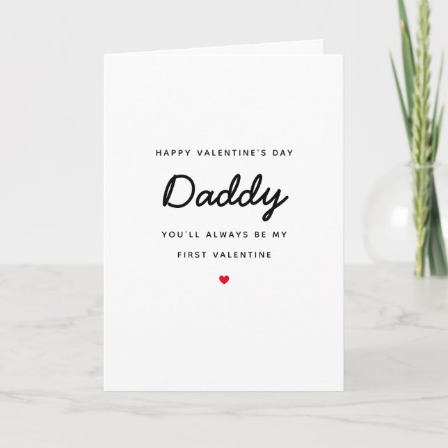 First Valentines Love Newborn Baby Daddy Dad Card (Front)