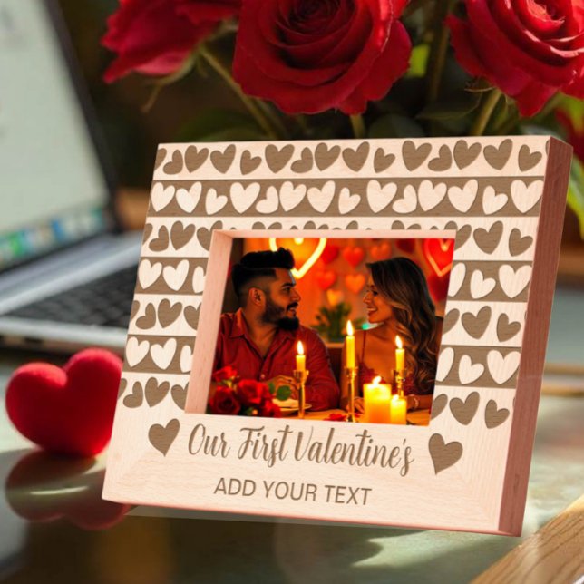 First Valentine's Romantic Heart Design Custom Engraved Frames (Creator Uploaded)