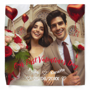 First Valentines's Day Together Photo Bandana