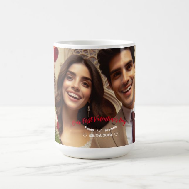 First Valentines's Day Together | Photo  Coffee Mug (Center)