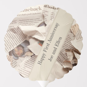 First Wedding Anniversary Editable Balloon