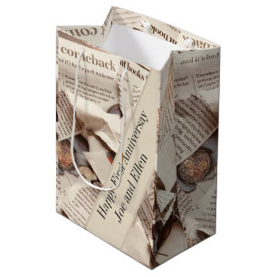 First Wedding Anniversary Editable Medium Gift Bag