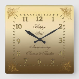 First Wedding Anniversary Elegant Clock