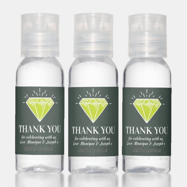 First wedding anniversary favor peridot green  hand sanitizer (Set)