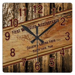 First Wedding Anniversary Gift for Husband, Clock