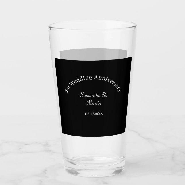First Wedding Anniversary  Glass (Front)