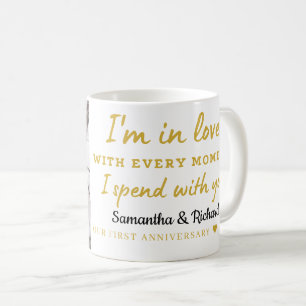 First Wedding Anniversary Love Quote Photo Coffee Mug