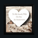 First Wedding Anniversary Newspaper  Gift Box<br><div class="desc">This gift box is perfect for a 2nd Wedding Anniversary,  it features a newsprint background,  keeping in with the paper theme. Ideal to fill with a gorgeous gift for this special anniversary and to team with a matching card.</div>