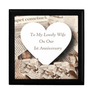 First Wedding Anniversary Newspaper  Gift Box
