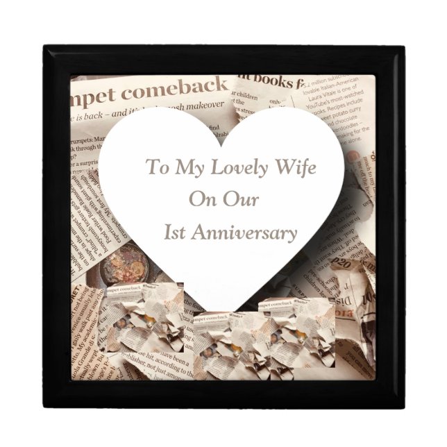 First Wedding Anniversary Newspaper  Gift Box (Front)