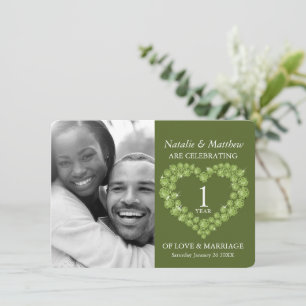 First wedding Anniversary Peridot green photo Invitation