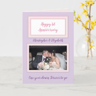 First Wedding Anniversary photo Card