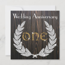First Wedding Anniversary | Rustic Wood & Gold