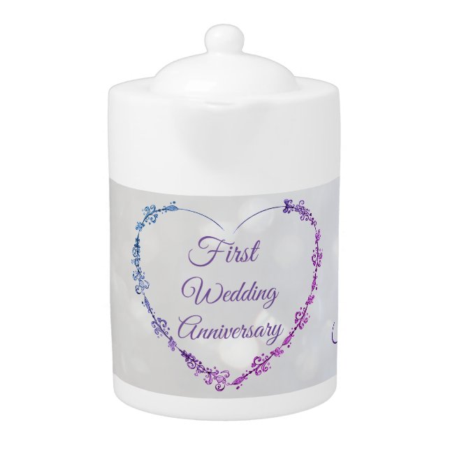First Wedding Anniversary  Teapot (Front)