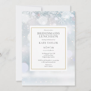 First Winter Snowflakes Bridesmaids Luncheon Invitation