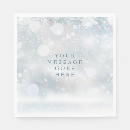 First Winter Snowflakes Your Message Wedding Napkins