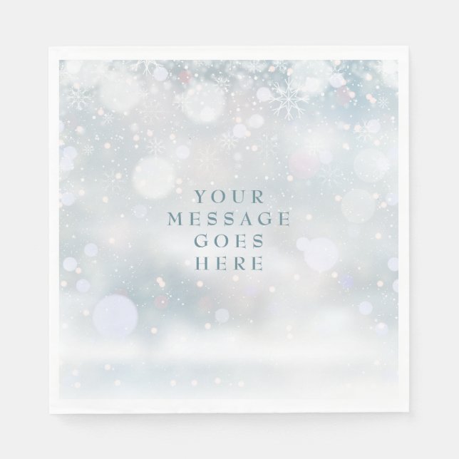 First Winter Snowflakes Your Message Wedding Napkins (Front)