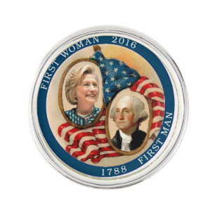 First Woman President: Hillary Clinton Lapel Pin