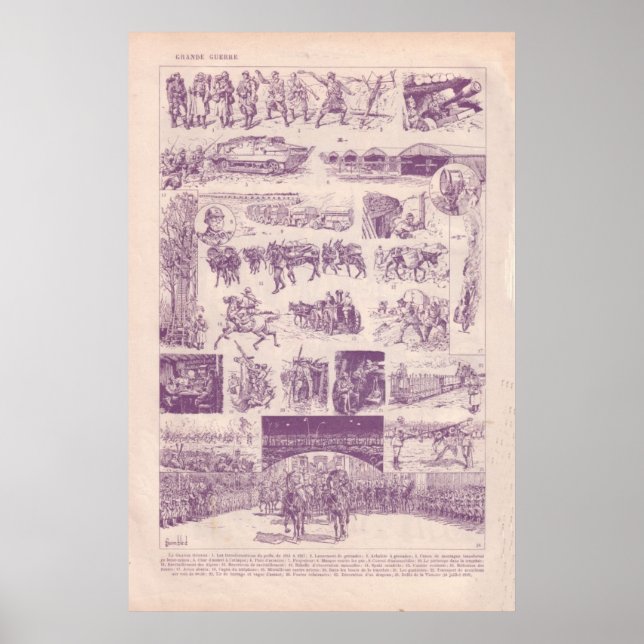 First World War,  soldiers and equipment Poster (Front)