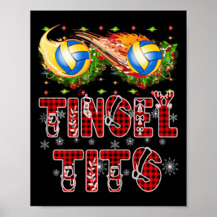 First Xmas As A Momma Tinsel Volleyball Mom Girl M Poster