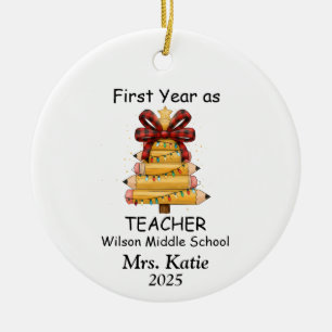 First Year as a middle school Teacher Ceramic Ornament