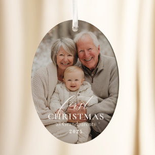 First Year as Grandparents Christmas Photo Ceramic Ornament