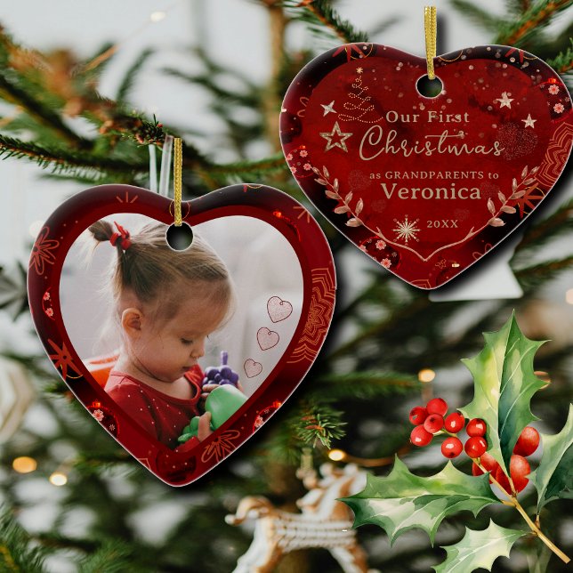 FIRST YEAR AS GRANDPARENTS PHOTO CERAMIC ORNAMENT (FIRST YEAR AS GRANDPARENTS PHOTO CERAMIC ORNAMENT)