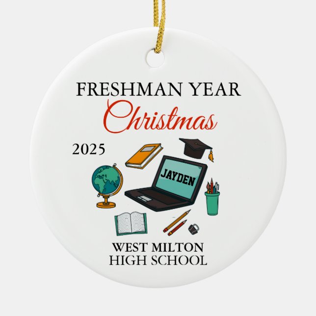 First Year At High School Ornament 2026, Freshman  (Front)