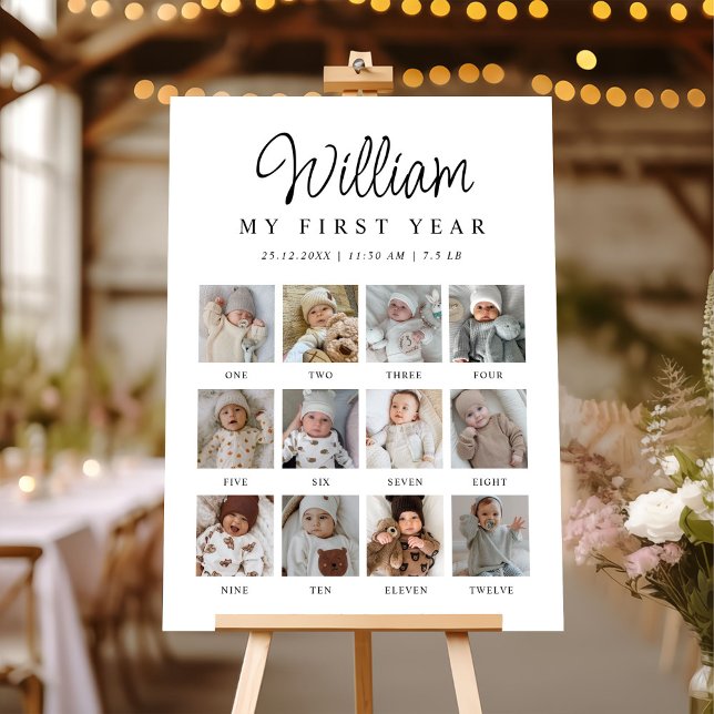 First Year Birthday Photo Milestone Sign (Creator Uploaded)