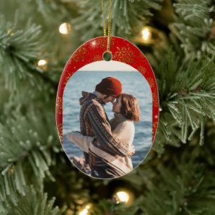 First Year Dating Couples Christmas Ceramic Ornament