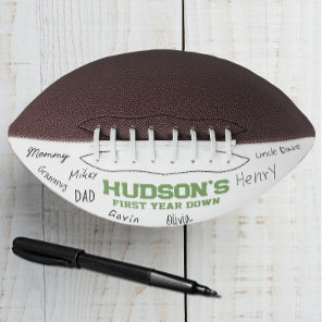 First Year Down Autograph Football Keepsake