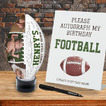 First Year Down Autograph my Birthday Football Pedestal Sign<br><div class="desc">Presenting our charming 'Please Autograph My Birthday Football' Tabletop Sign—a unique touch that adds a personalized and memorable twist to your 'First Year Down' football-themed celebration. This sign doesn't just invite guests; it beckons them to contribute to a keepsake that captures the spirit of the day. Crafted with thoughtfulness, this...</div>