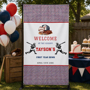 First Year Down Baseball 1st Birthday Party  Banner