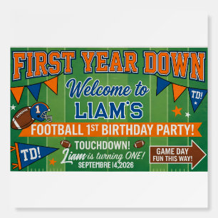 First Year Down Birthday Banner Party Welcome Sign
