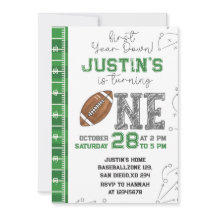 First Year Down Birthday Invitation First Year Dow