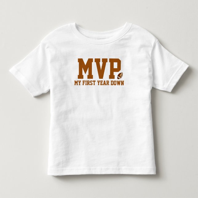 First Year Down | Football 1st Birthday Baby Toddler T-shirt (Front)