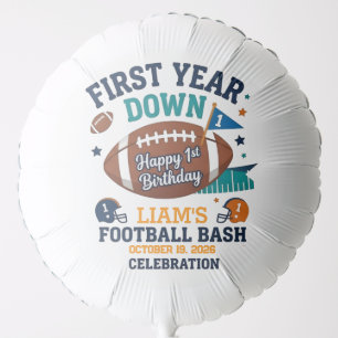 First Year Down Football 1st Birthday  Balloon