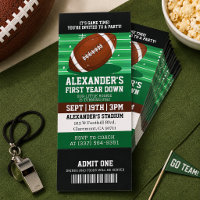 First Year Down Football 1st Birthday Invitation