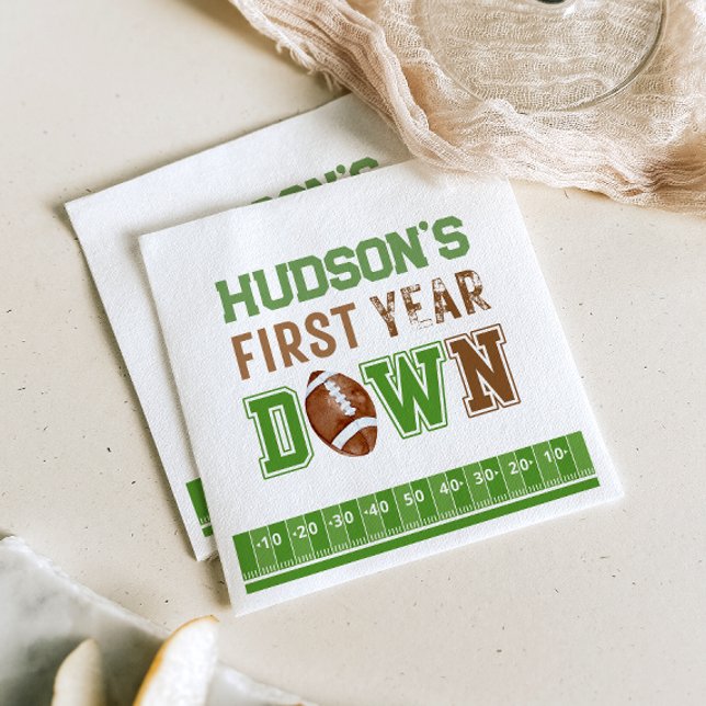 First Year Down Football 1st Birthday Napkins (Creator Uploaded)
