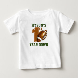 First Year Down | Football 1st Birthday Party Baby T-Shirt