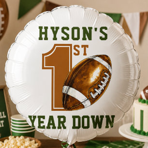 First Year Down Football 1st Birthday Party Balloon