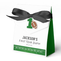 First Year Down Football 1st Birthday Party Favor Boxes
